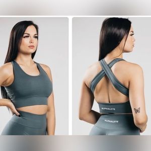 Alphalete Vvault Seamless Sports Bra in Charcoal